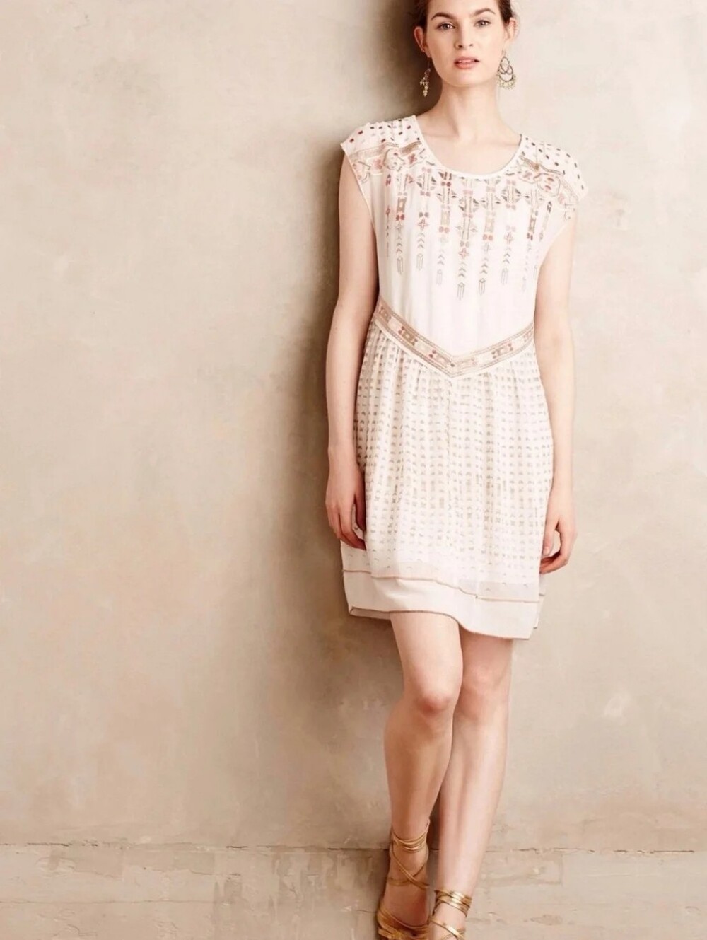 $148 ONE SEPTEMBER || Anthropologie Calliope Embroidered Boho Swing Dress
